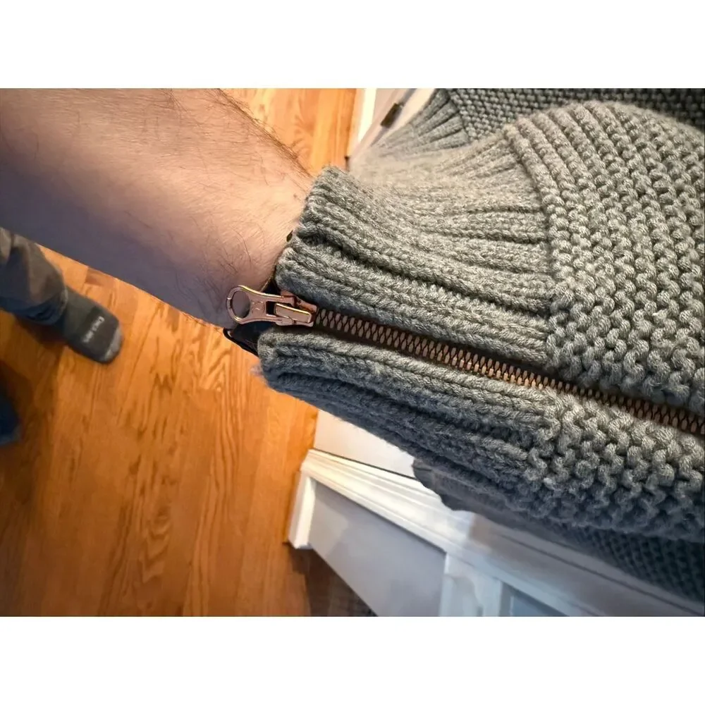 Lululemon Karma Kurmasana Gray Merino Wool Side Zip Sweater sz L - Picture 4 of 7